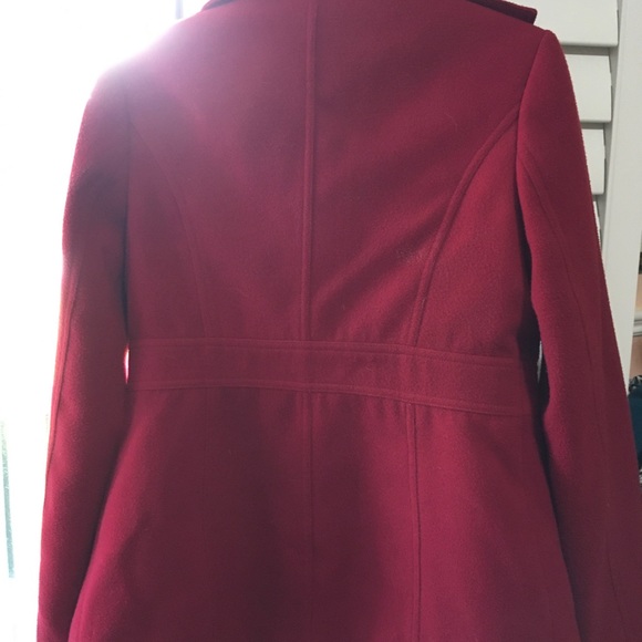 Red Pea Coat, Jacob, Wool, double breasted, mint condition, US6 - Picture 4 of 4